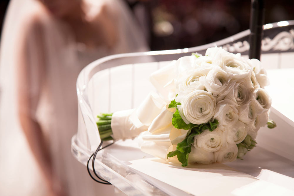 Magnificent white wedding bouquet by Thal & Rose